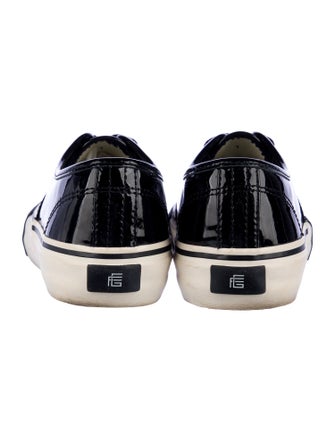 Fumito Ganryu Patent Leather Colorblock Pattern Sneakers