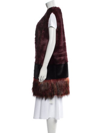 Furious Furs Faux Fur Colorblock Pattern Coat