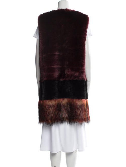 Furious Furs Faux Fur Colorblock Pattern Coat