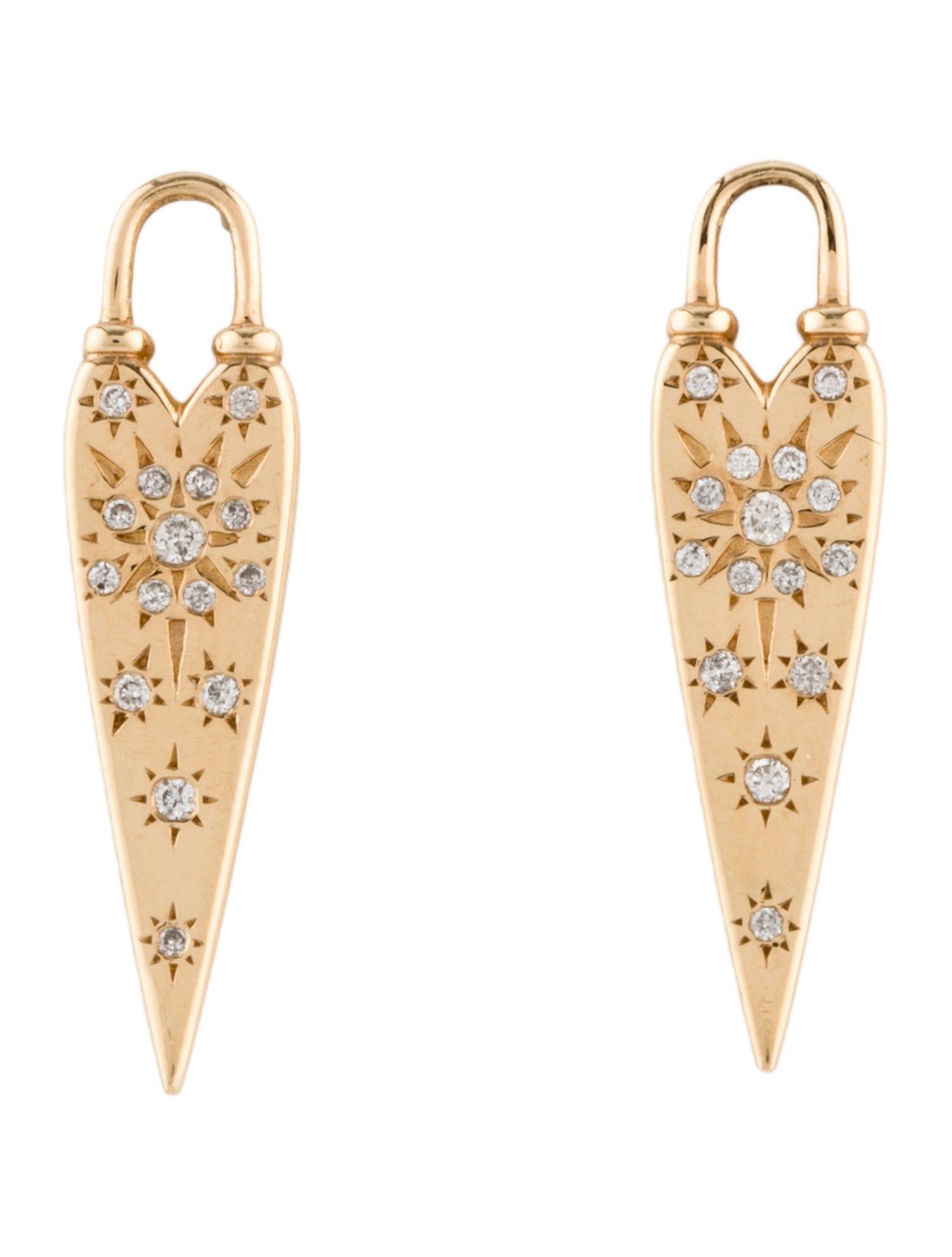 Three Stories 14K Diamond Love Explosion Heart Earring Jackets