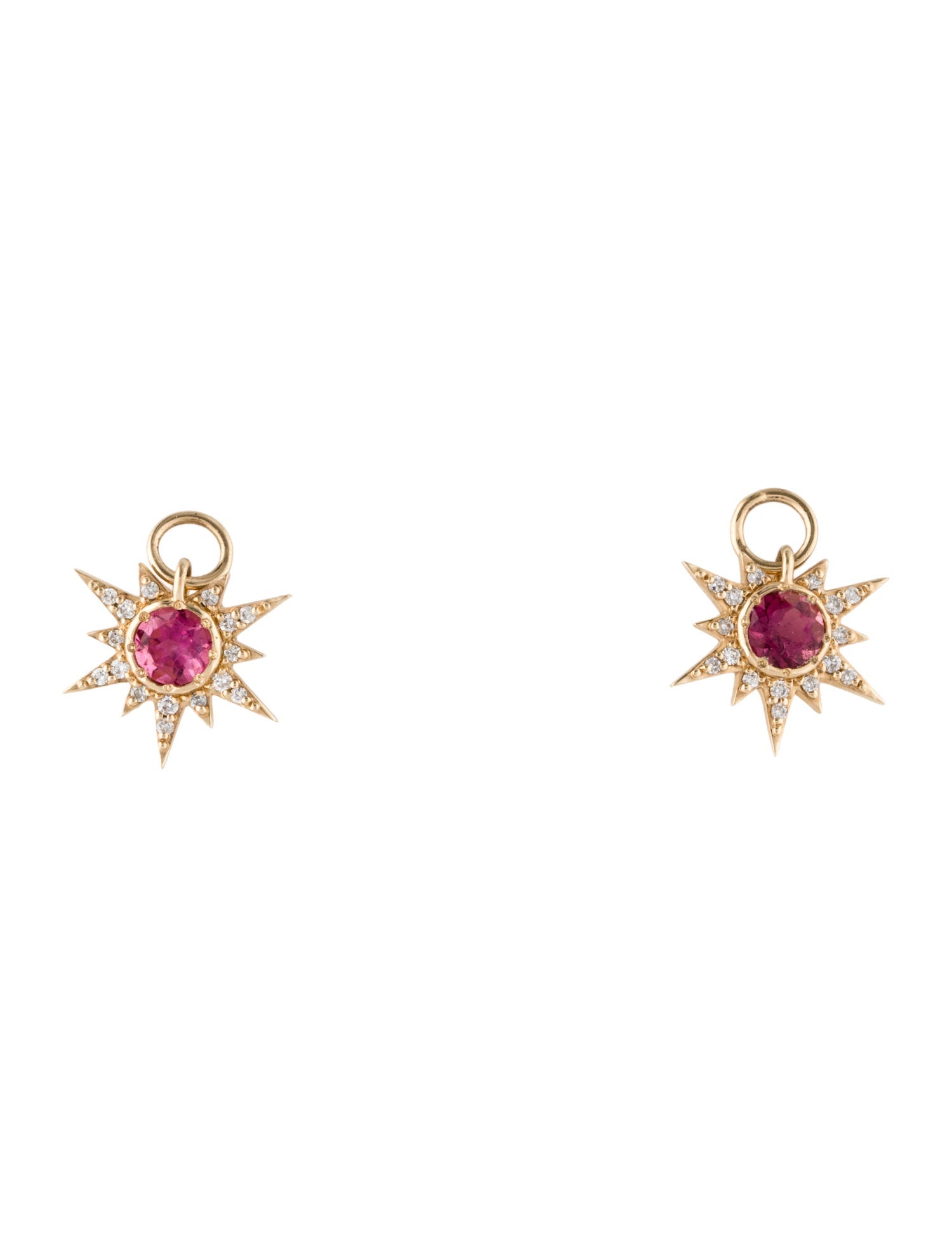 Three Stories 14K Tourmaline & Diamond Tiny Love Explosion Earring Jackets