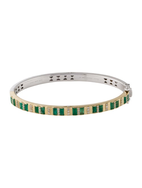 Three Stories Two-Tone Emerald & Diamond bangle Bracelet