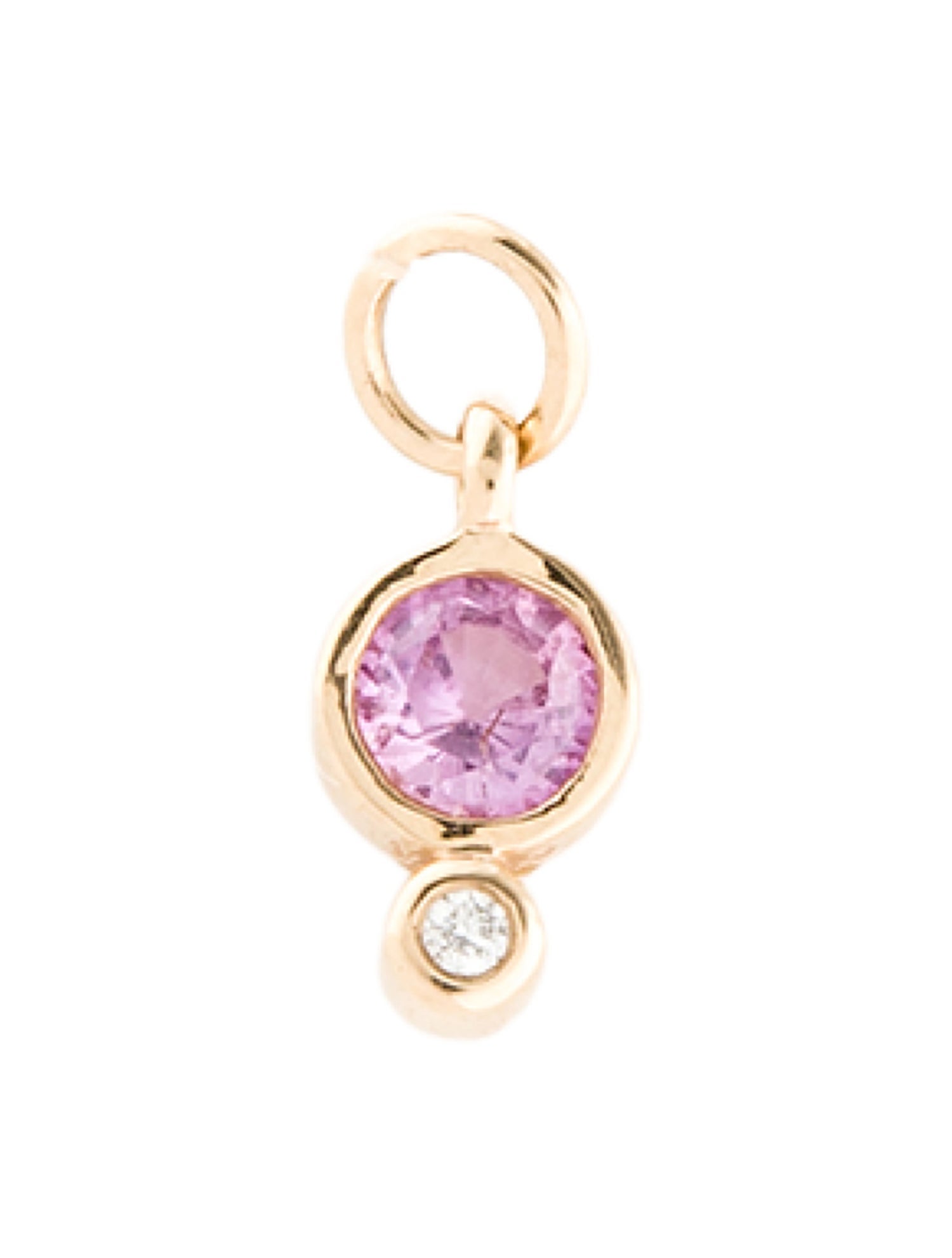 Three Stories 14K Pink Sapphire & Diamond Classic Tiny Single Earring Charm