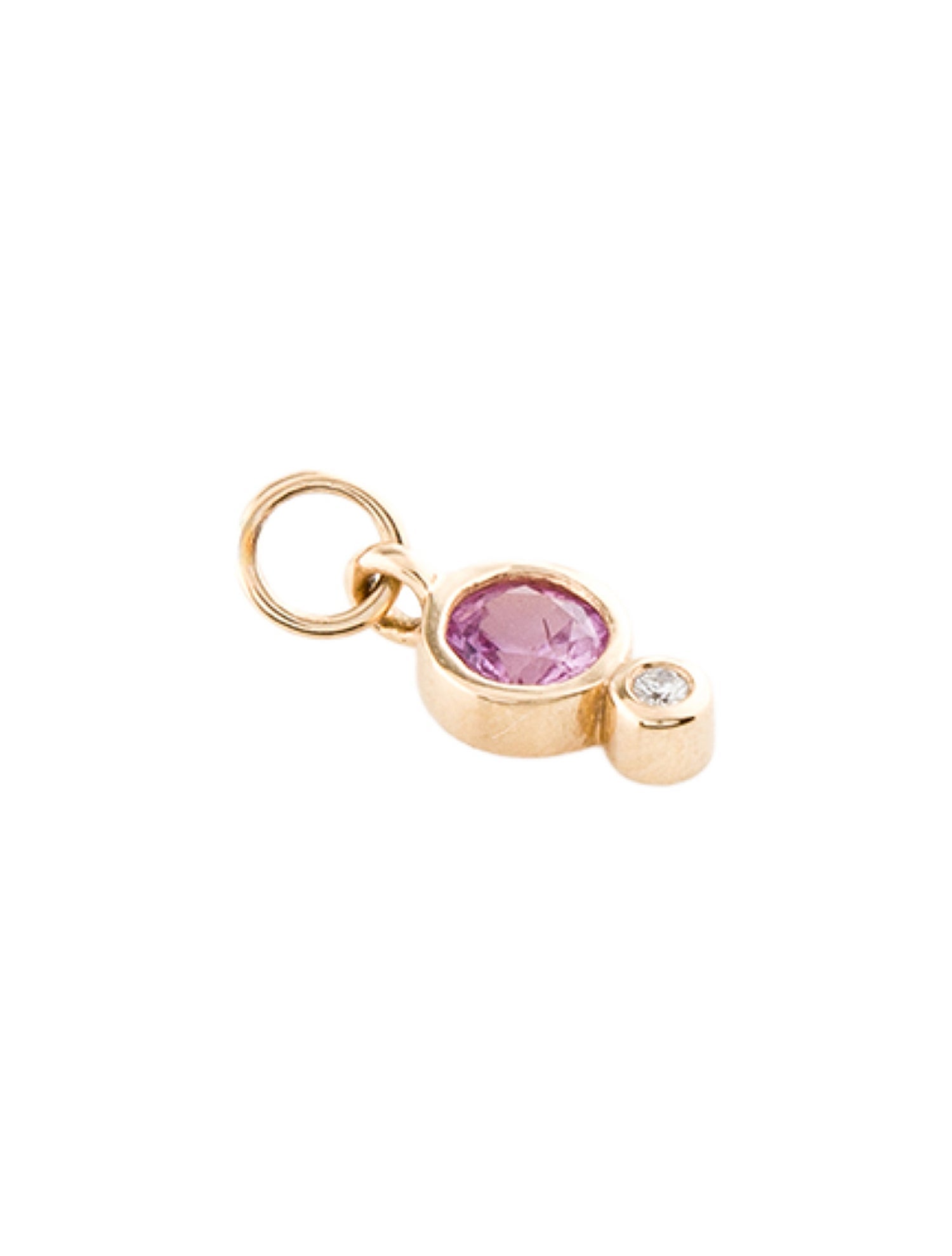 Three Stories 14K Pink Sapphire & Diamond Classic Tiny Single Earring Charm