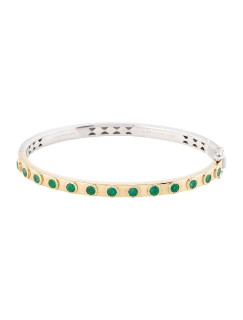 Three Stories 1.02ctw Emerald & Diamond Bangle Bracelet