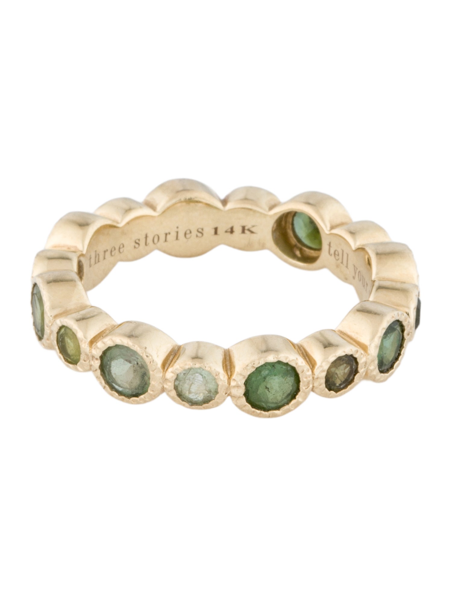 Three Stories 14K 1.68ctw Tourmaline Eternity Band