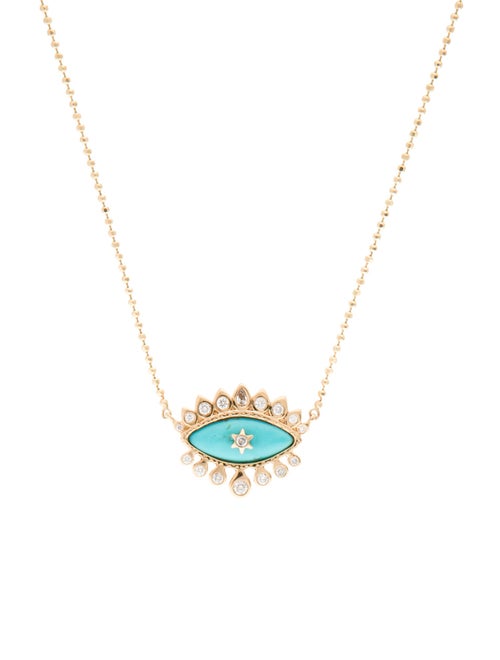 Three Stories 14K Multistone & Diamond Double Sided Evil Eye Necklace
