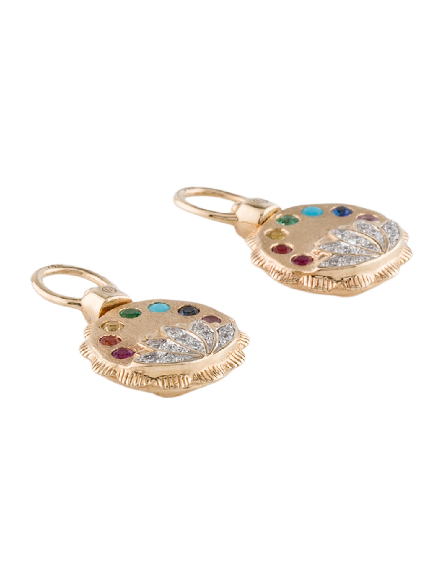 Three Stories 14K Multistone & Diamond Spirtual Lotus Flower Convertible Charms