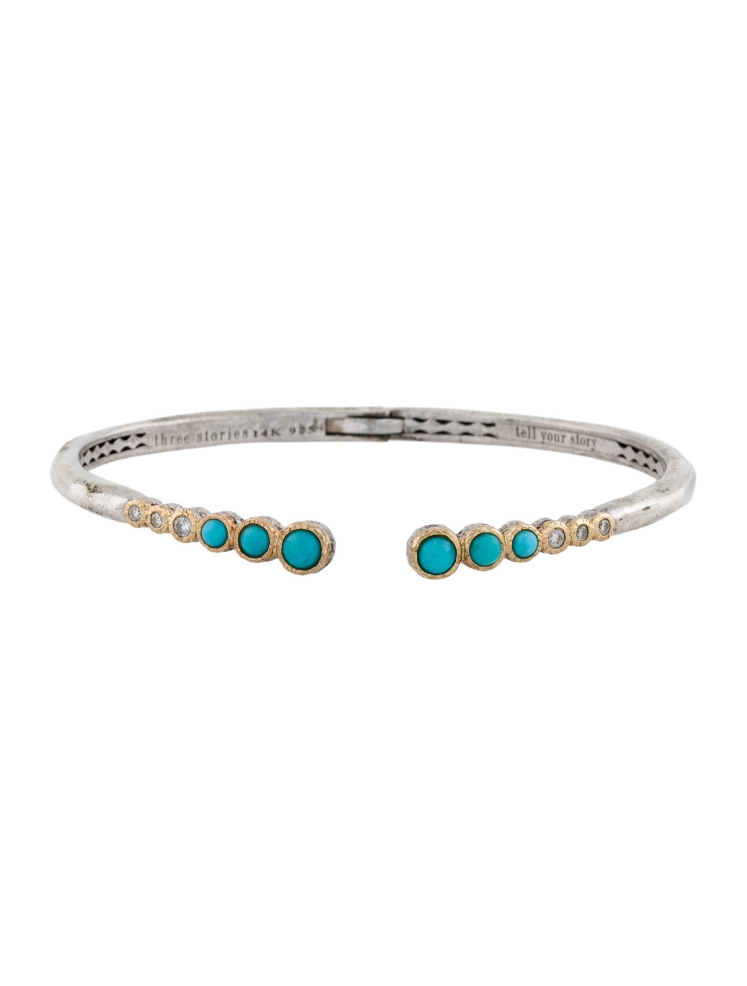 Three Stories Turquoise & Diamond Cuff Bracelet