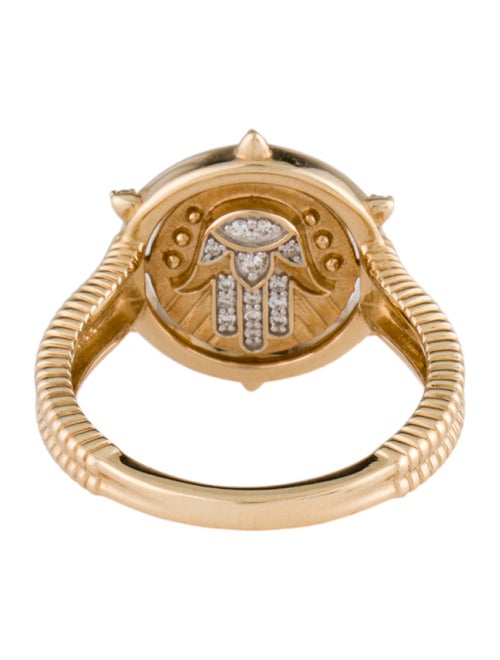 Three Stories 14K Hamsa and Star of David Double Sided Flip Ring