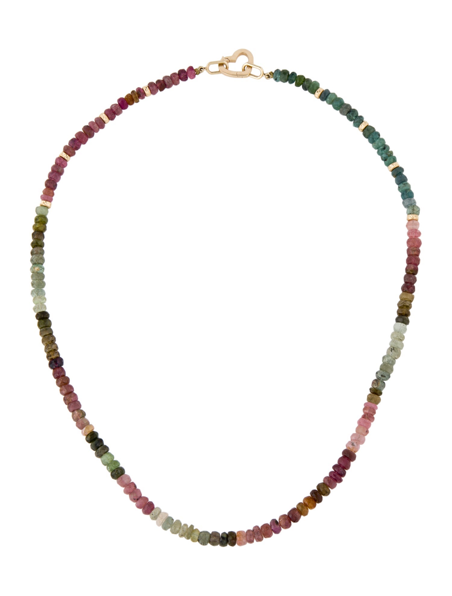 Three Stories 14K Tourmaline & Diamond Heart Bead Necklace