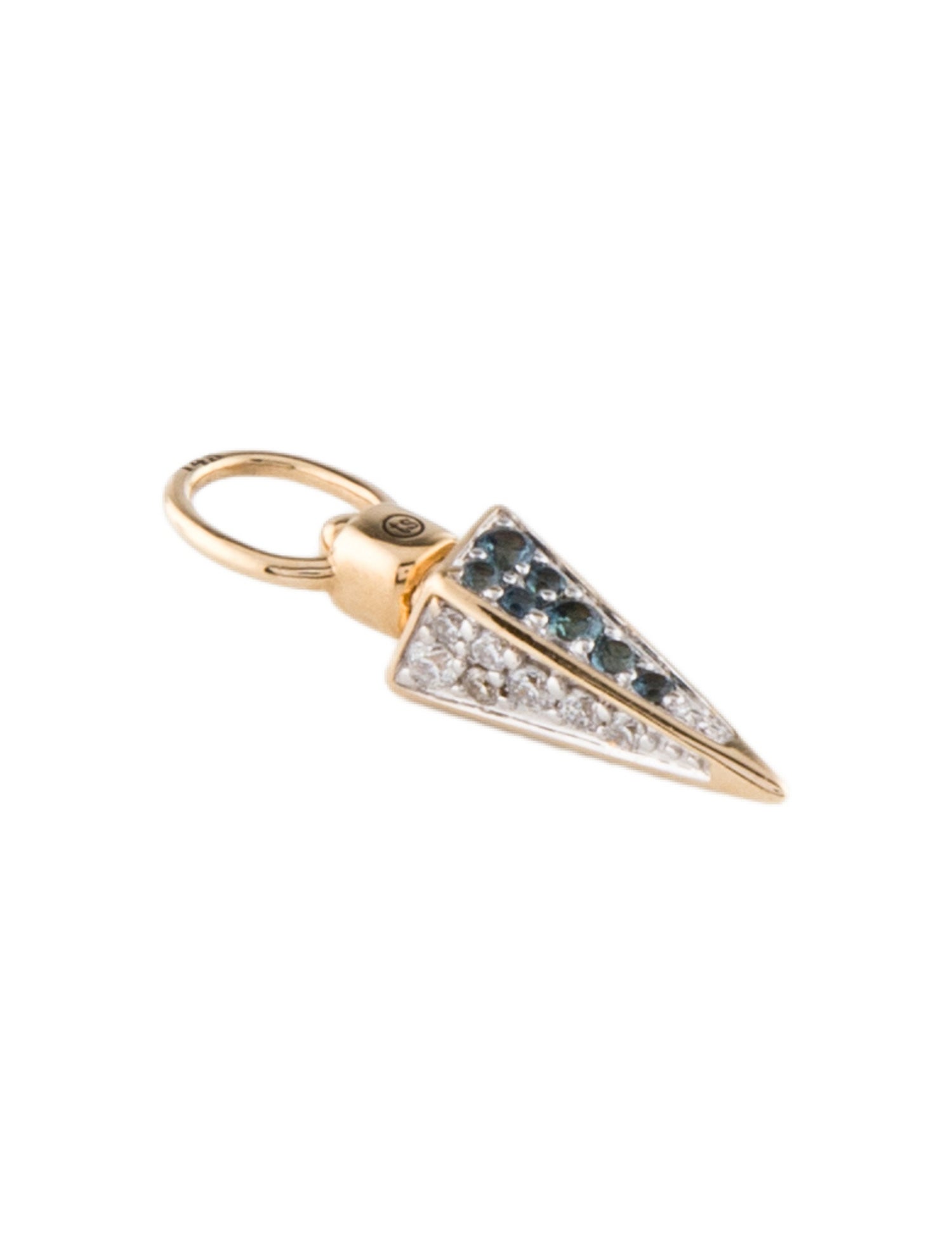 Three Stories 14K Diamond & Sapphire Dagger Charm