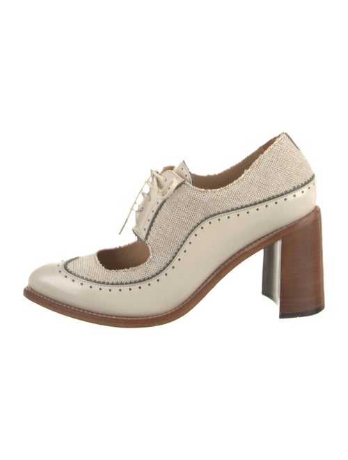 The Office of Angela Scott Leather Colorblock Pattern Pumps