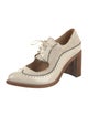 The Office of Angela Scott Leather Colorblock Pattern Pumps