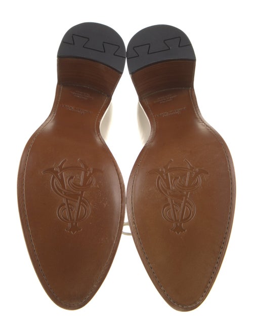 The Office of Angela Scott Leather Colorblock Pattern Pumps