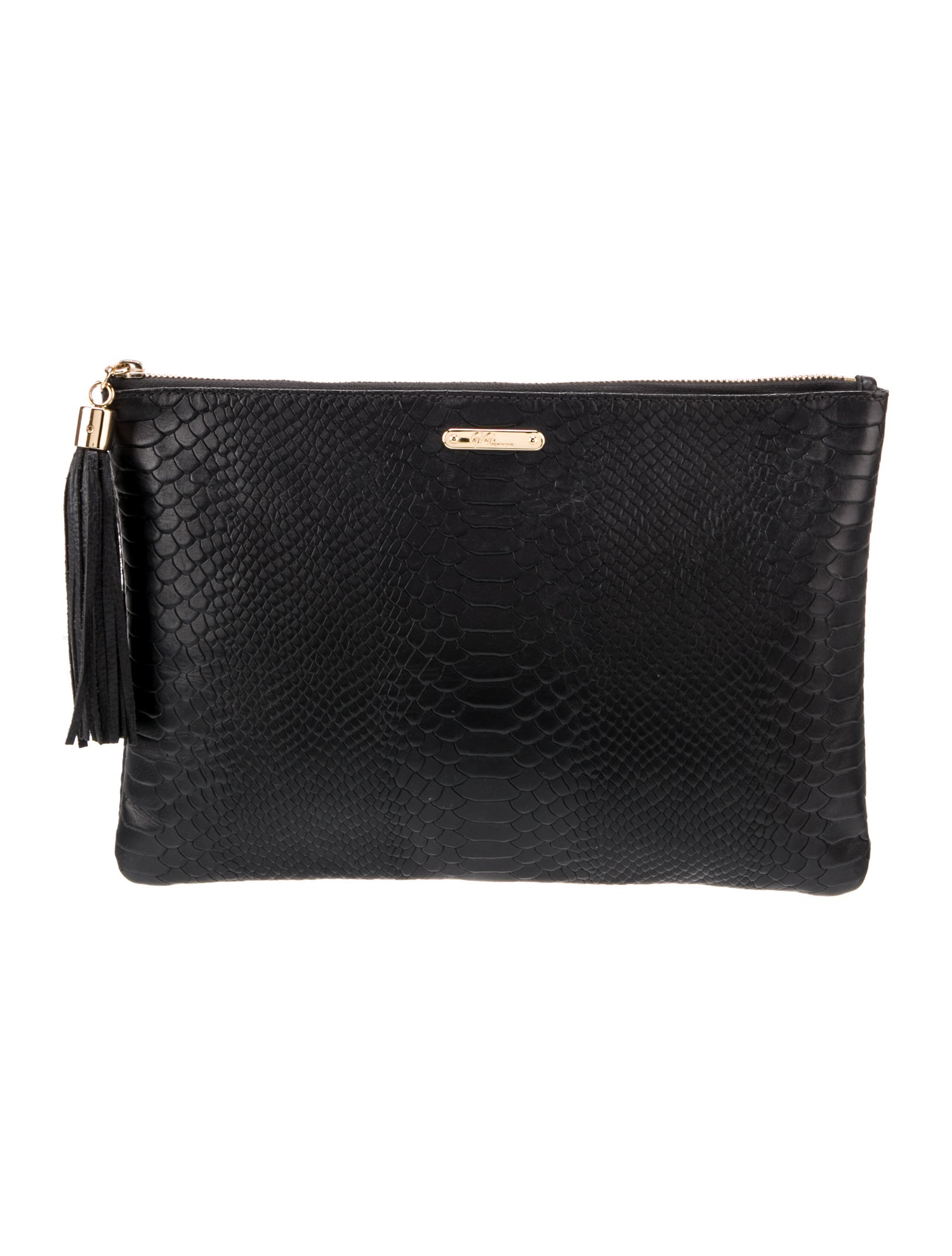 Gigi Embossed Leather Clutch