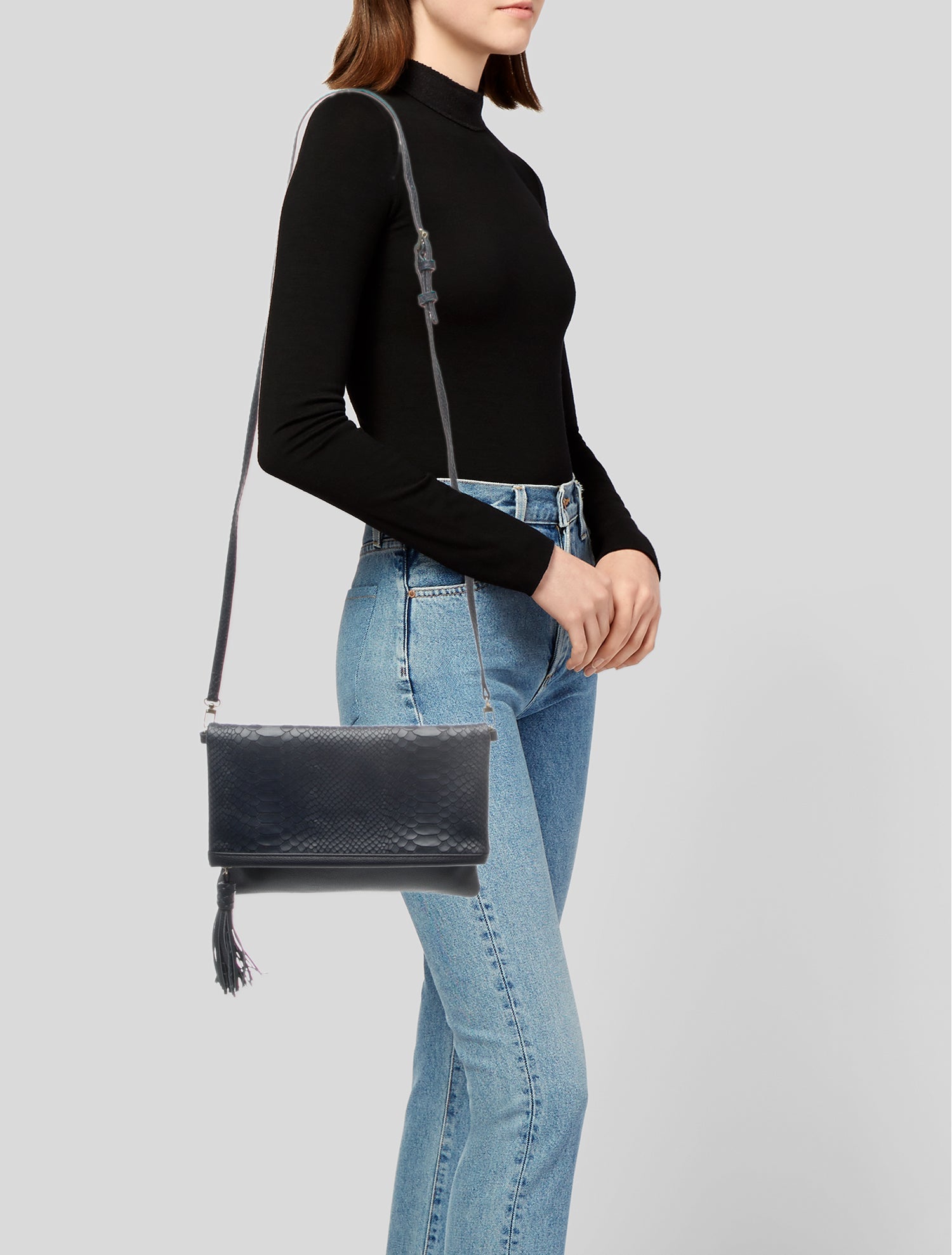 Gigi Embossed Leather Shoulder Bag