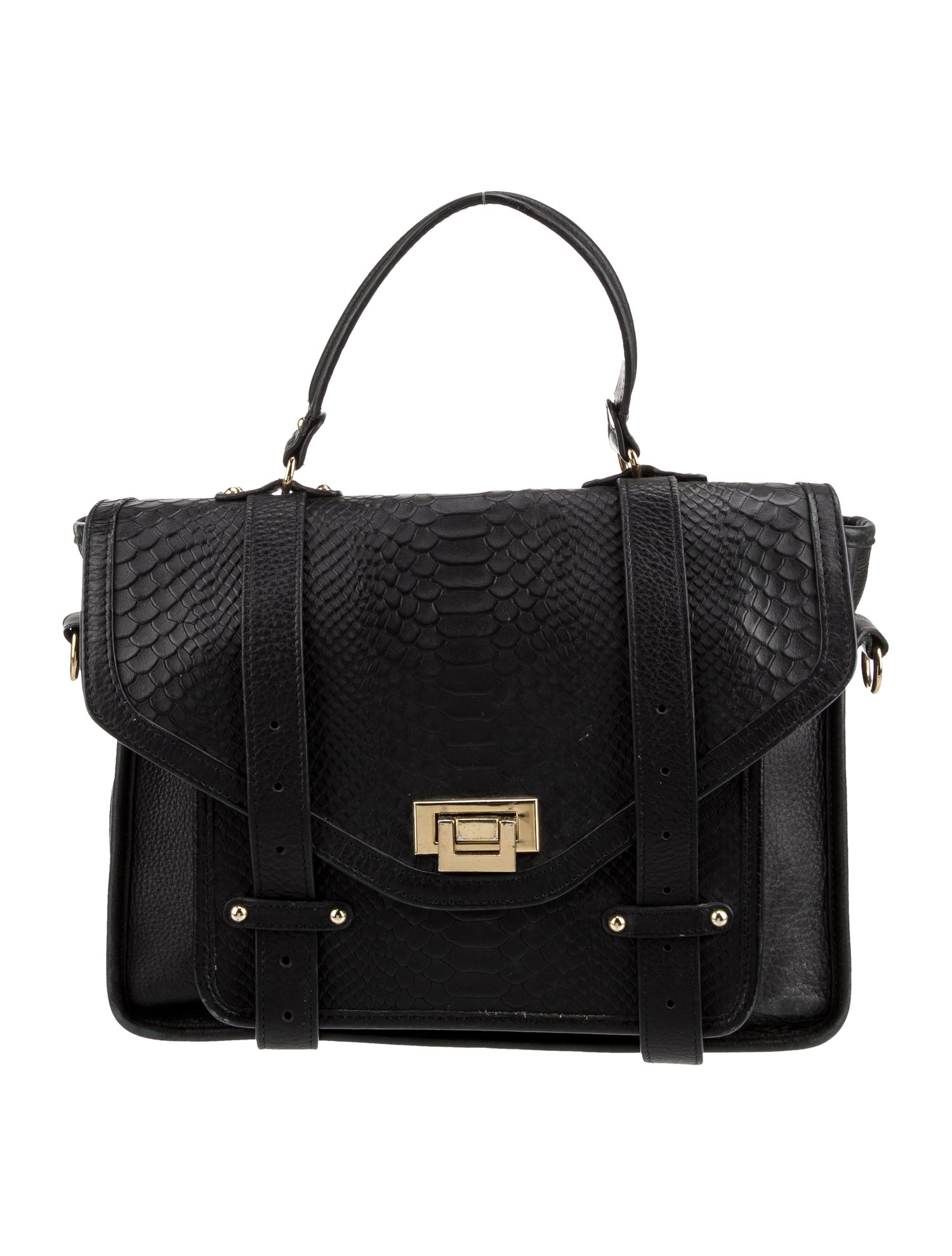 Gigi Embossed Leather Top Handle Bag