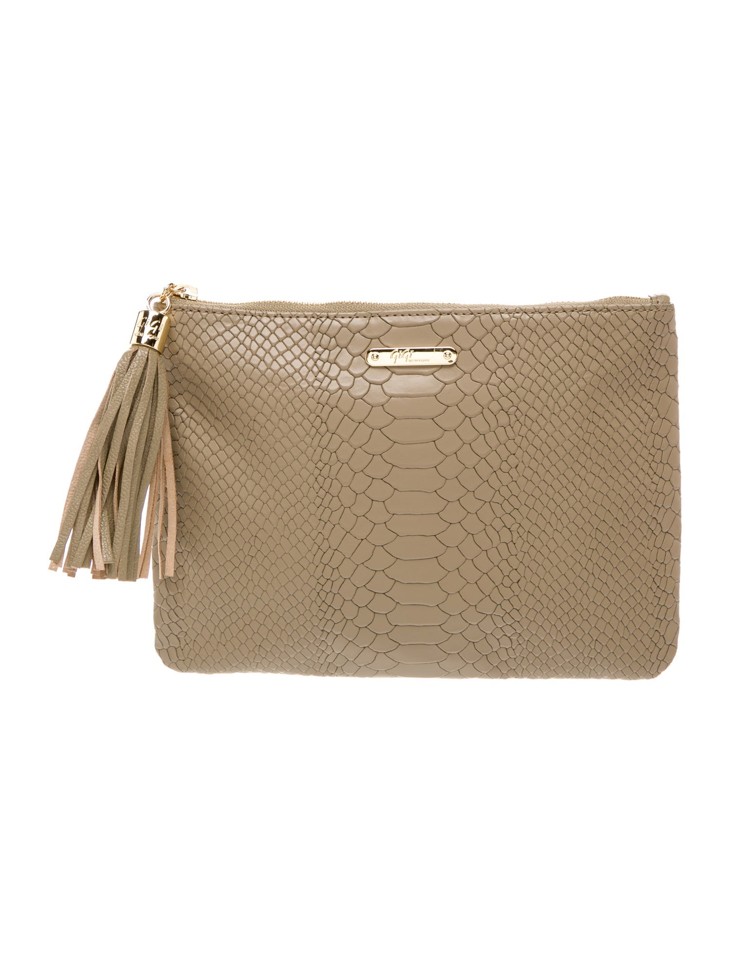 Gigi Embossed Leather Clutch