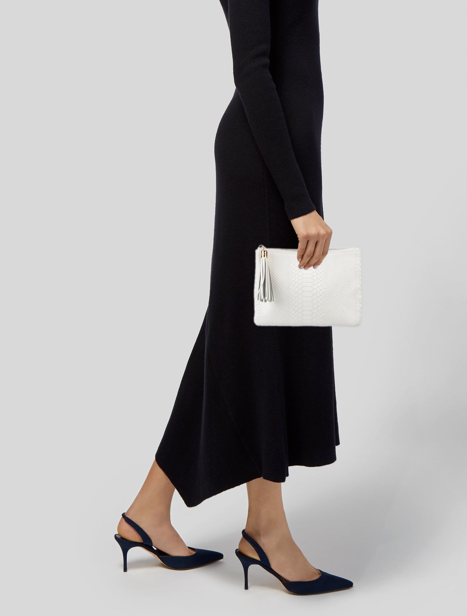 Gigi Embossed Leather Clutch