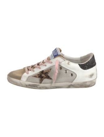 Golden Goose Leather Printed Sneakers