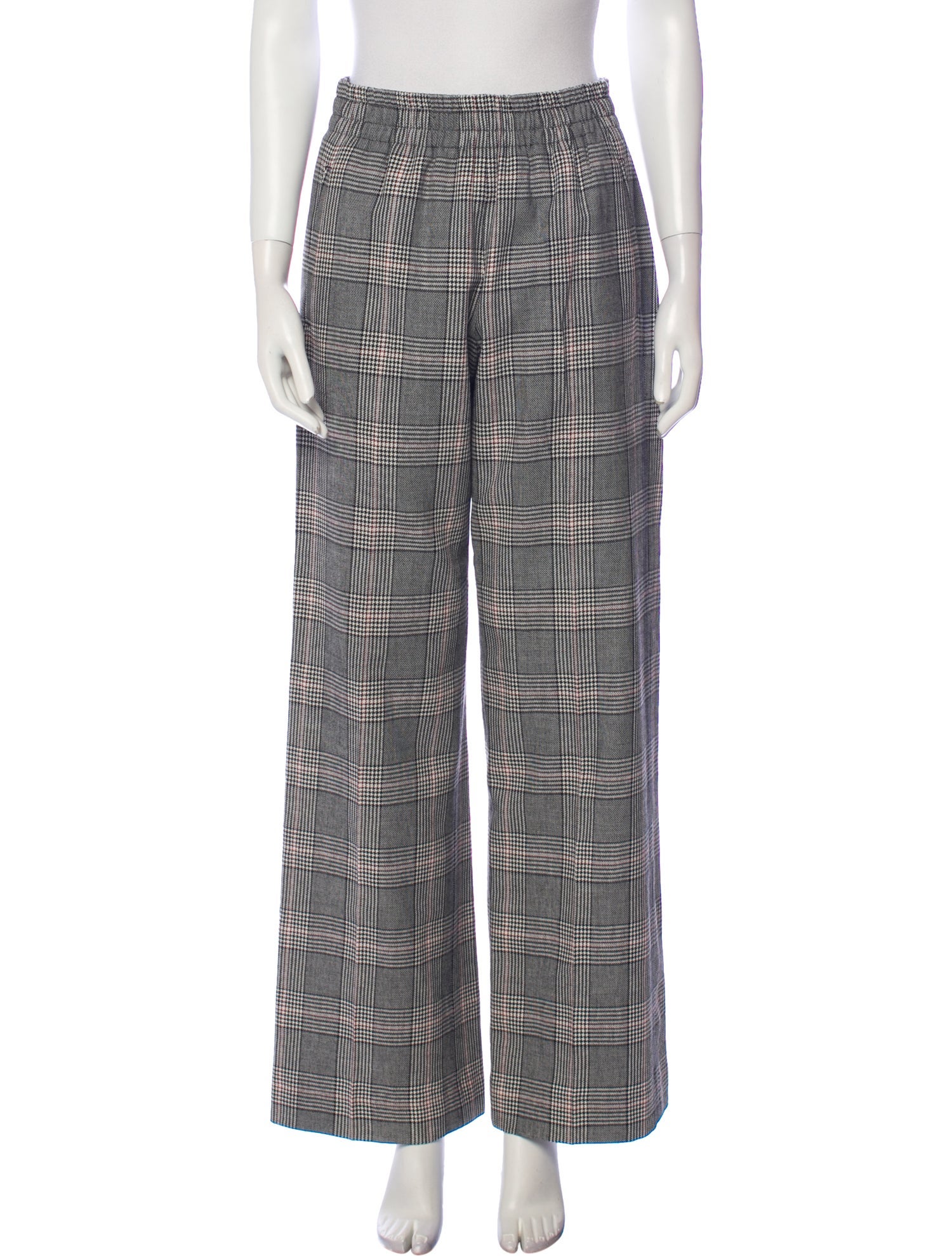 Golden Goose Houndstooth Print Wide Leg Pants - Black, 11.5