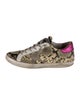 Golden Goose Leather Animal Print Sneakers
