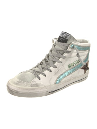 Golden Goose Leather Printed Sneakers