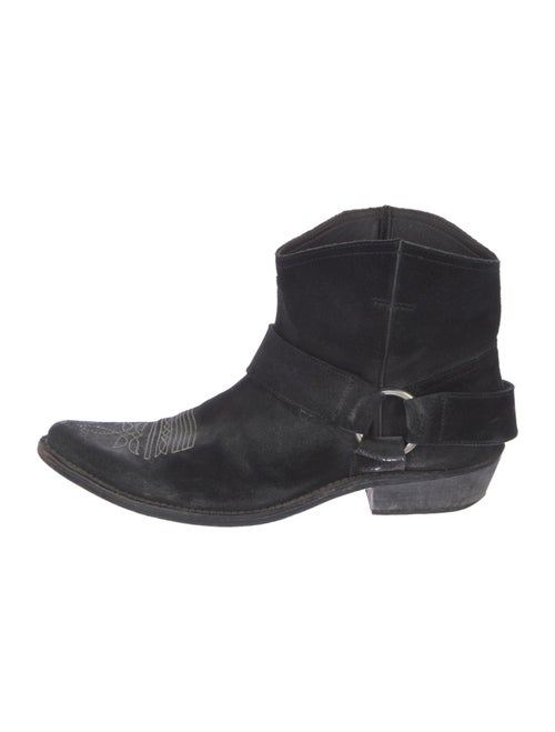 Golden Goose Suede Embroidered Accent Western Boots