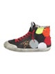 Golden Goose Leather Floral Print Sneakers