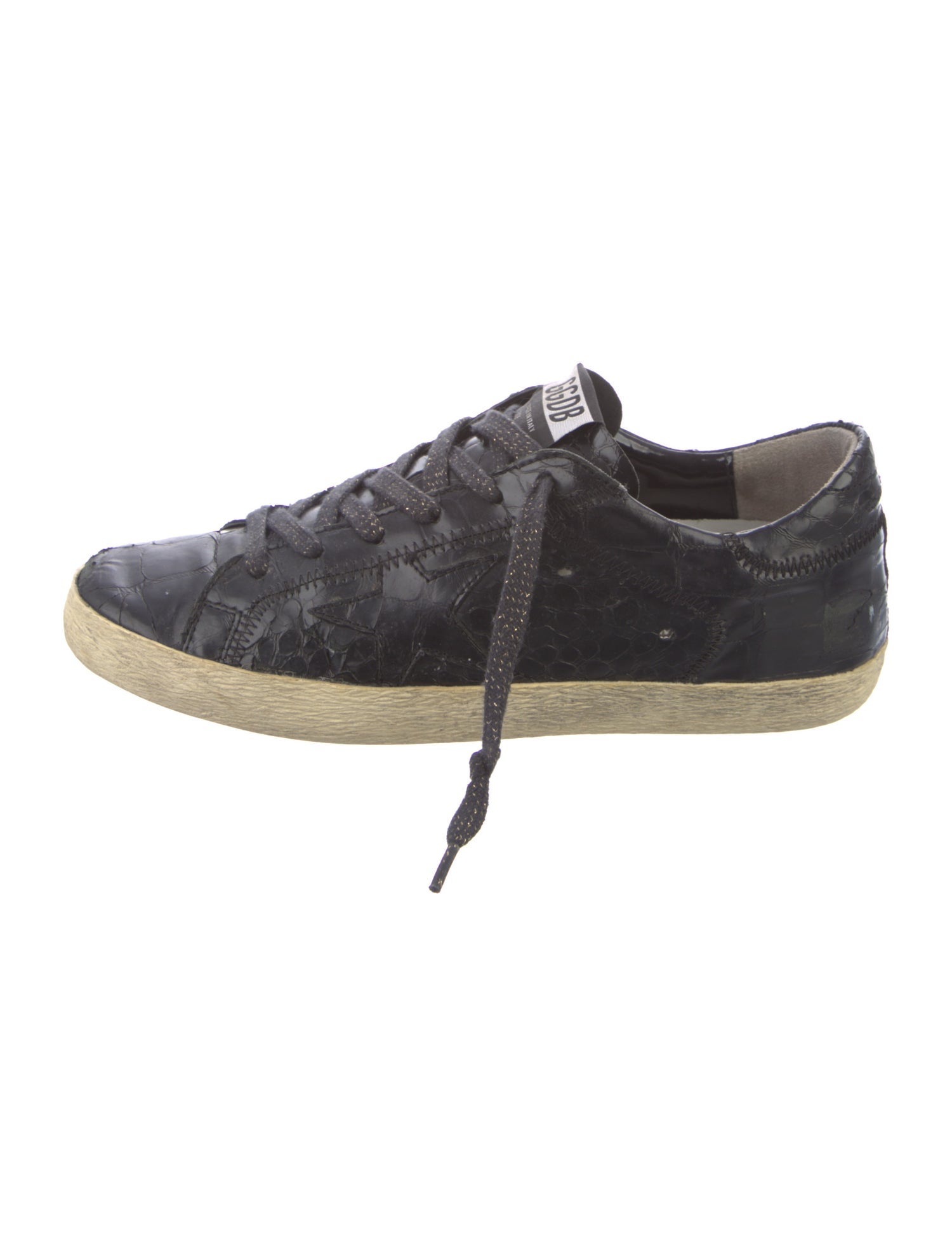Golden Goose Leather Animal Print Sneakers