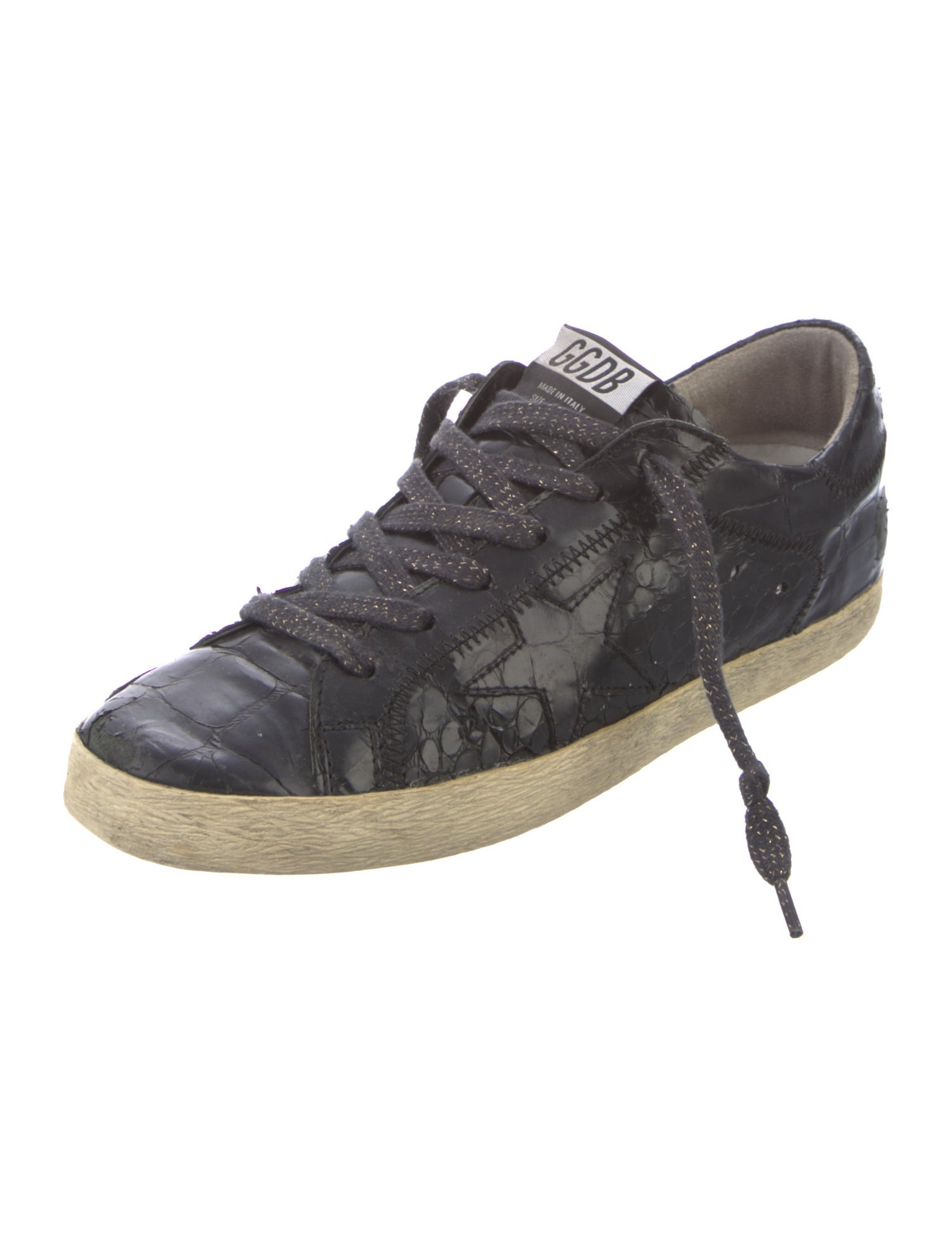 Golden Goose Leather Animal Print Sneakers