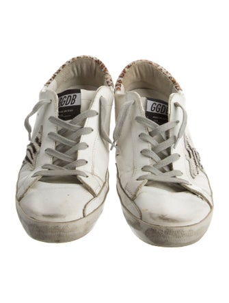 Golden Goose Leather Animal Print Sneakers
