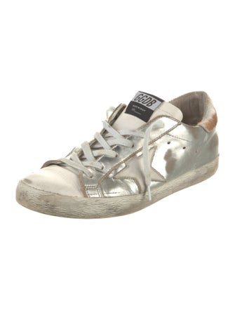 Golden Goose Leather Animal Print Sneakers