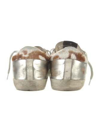 Golden Goose Leather Animal Print Sneakers