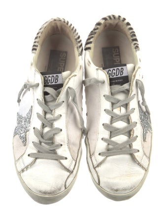 Golden Goose Leather Animal Print Sneakers