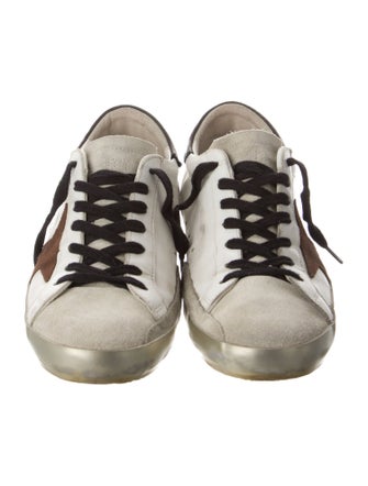Golden Goose Leather Printed Sneakers
