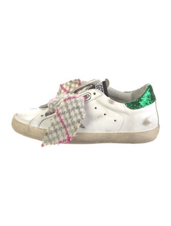 Golden Goose Leather Houndstooth Print Sneakers