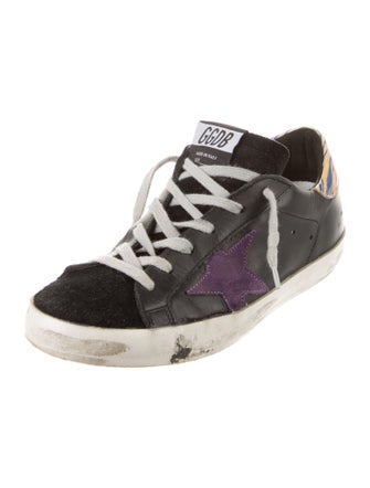 Golden Goose Leather Graphic Print Sneakers