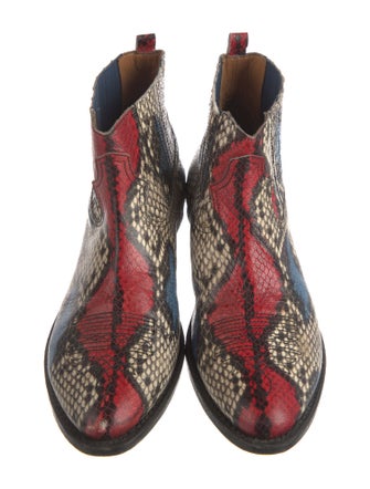 Golden Goose Leather Animal Print Chelsea Boots