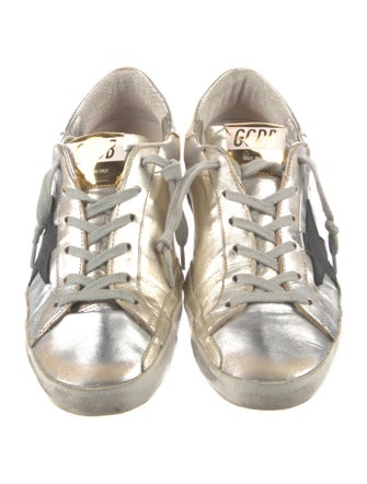 Golden Goose Leather Printed Sneakers