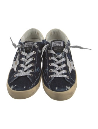 Golden Goose Denim Printed Sneakers