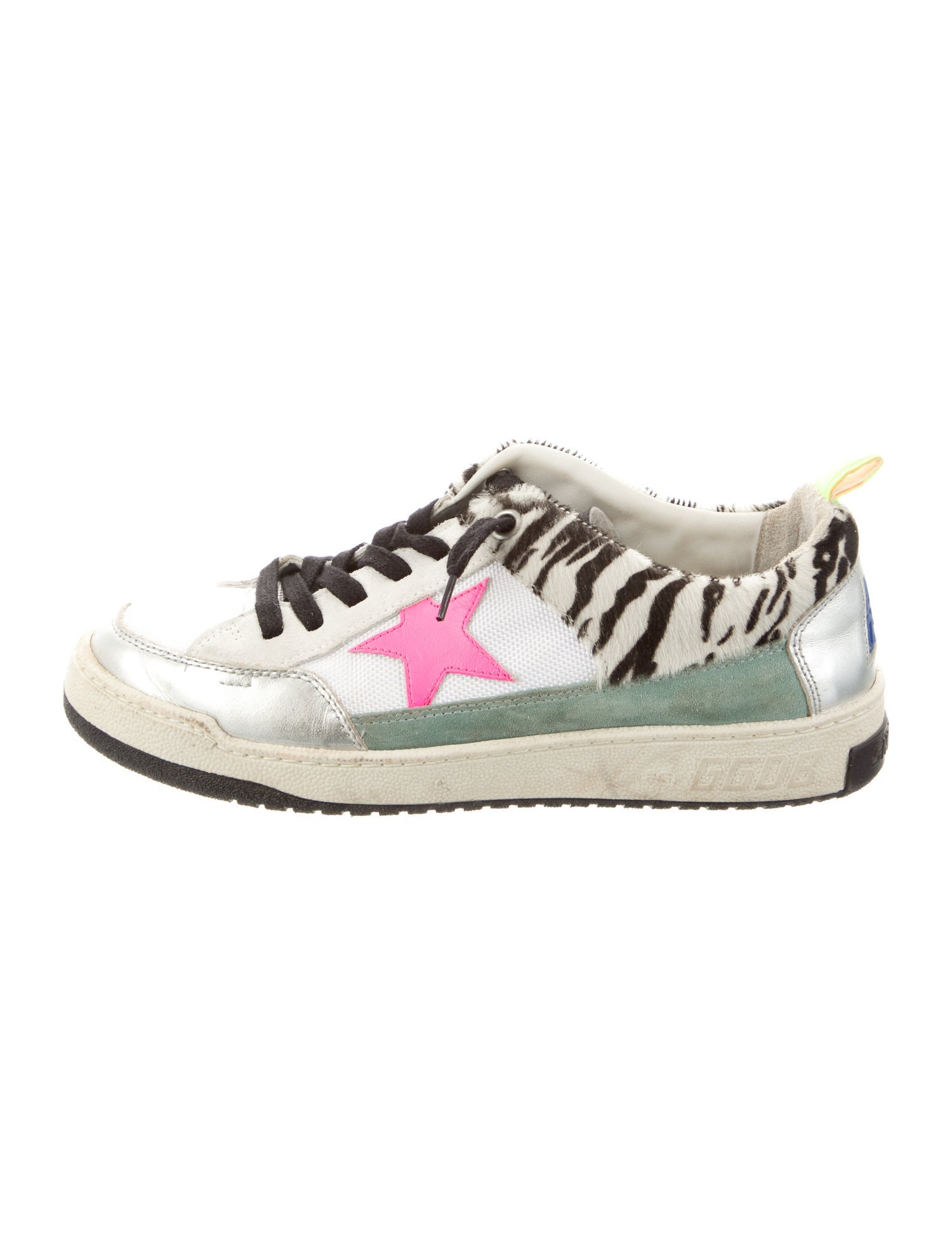 Golden Goose Printed Distressed Accents Sneakers