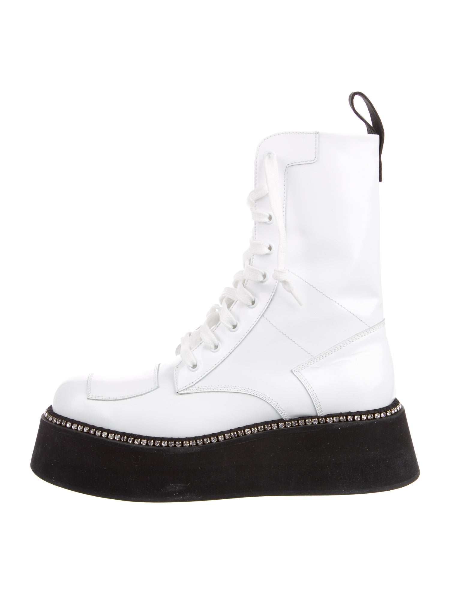 GCDS Leather Combat Boots