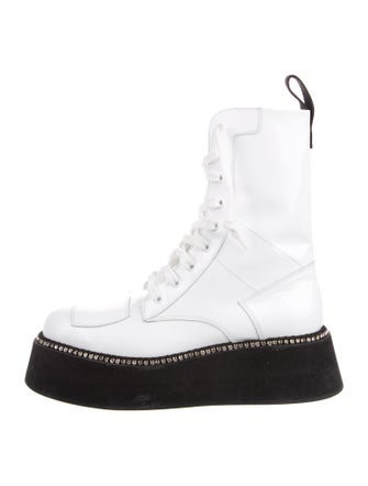 GCDS Leather Combat Boots