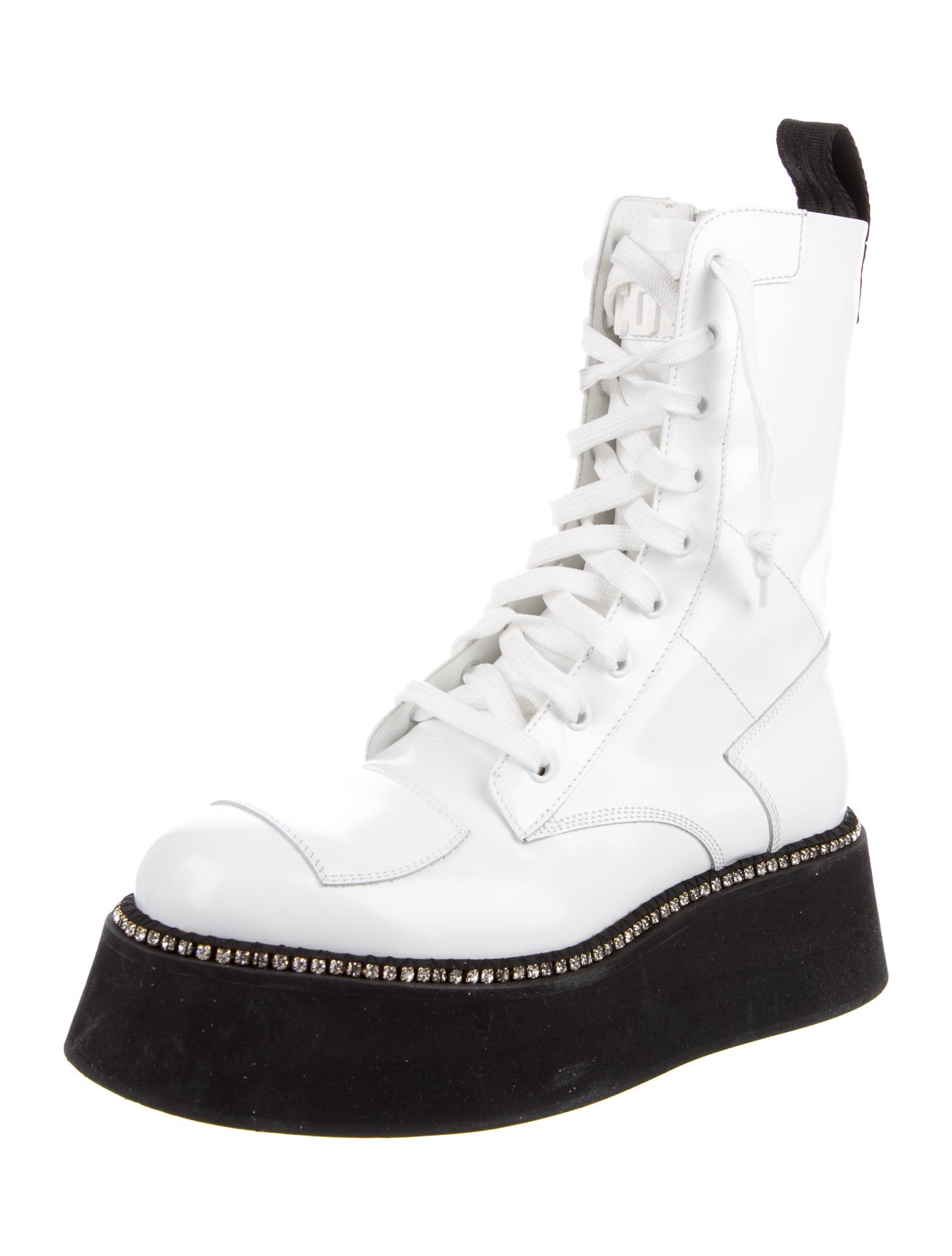 GCDS Leather Combat Boots