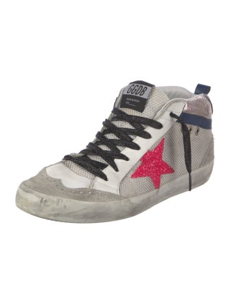Golden Goose Printed Glitter Accents Sneakers