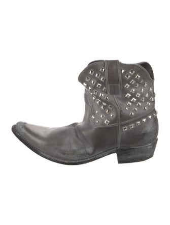 Golden Goose Leather Studded Accents Western Boots
