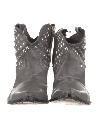 Golden Goose Leather Studded Accents Western Boots