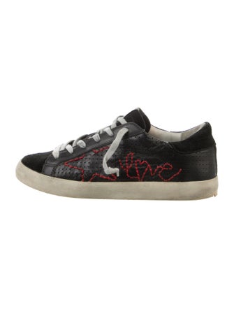 Golden Goose Leather Printed Sneakers